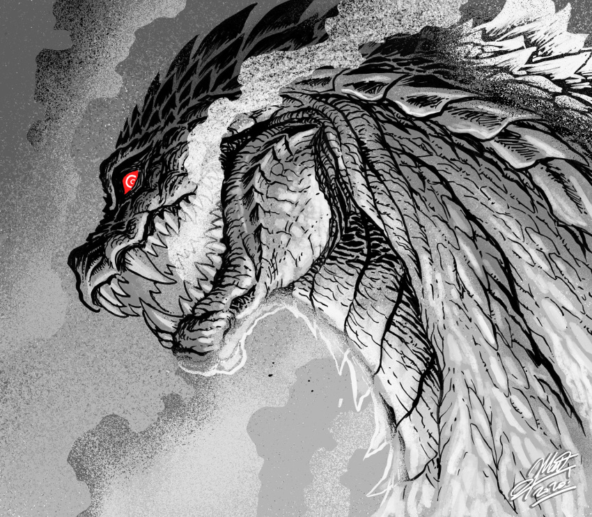 character_request, copyright_request, giant_monster, glowing, glowing_eyes, godzilla, godzilla:_singular_point, godzilla_(series)