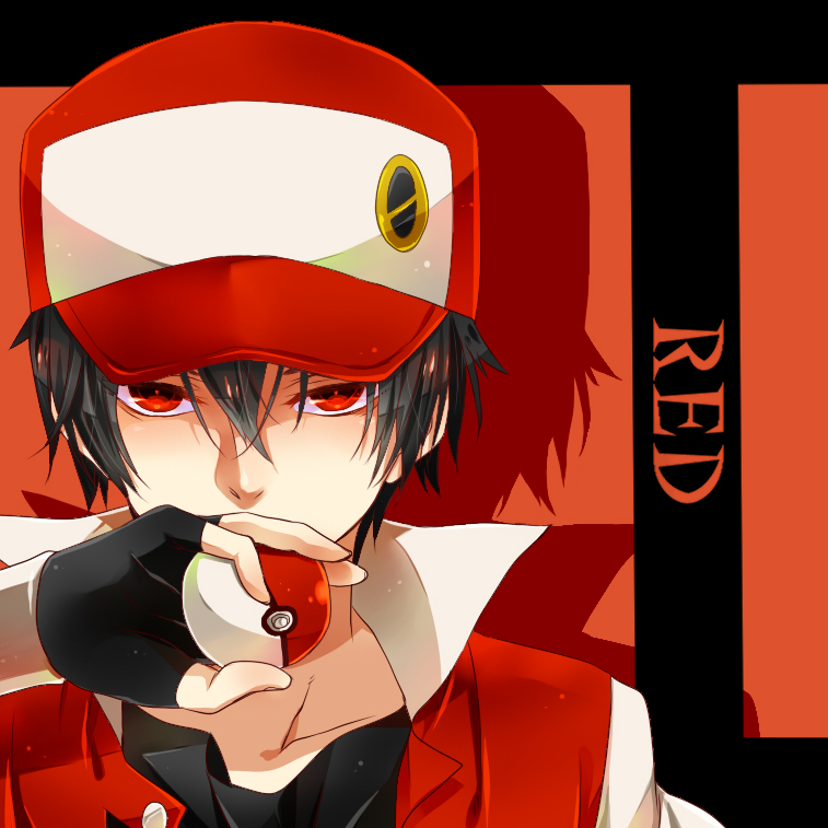 1boy, badge, bangs, black_hair, black_shirt, character_name, commentary_request, fingerless_gloves