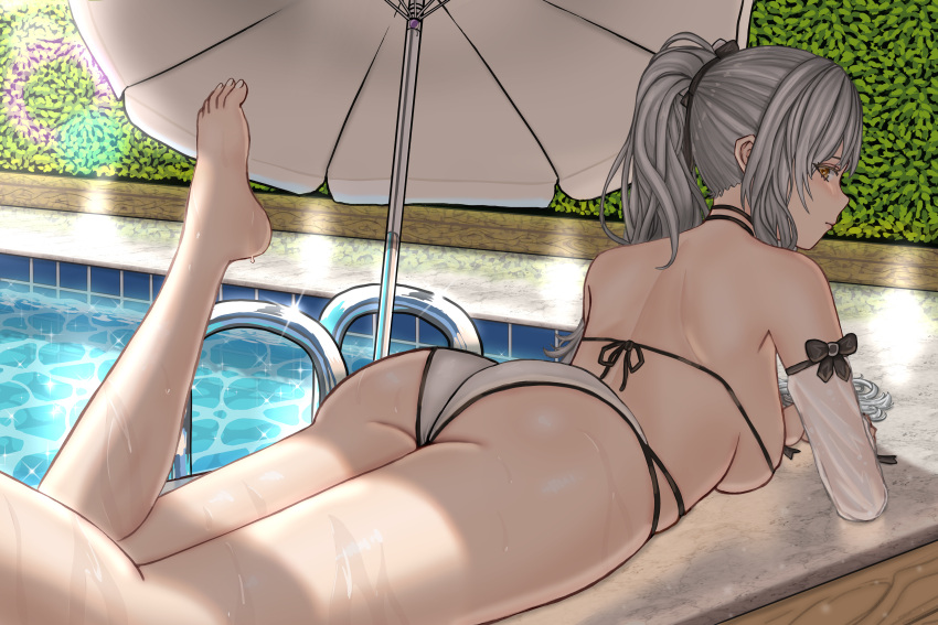 1girl, absurdres, ass, azur_lane, back, barefoot, breasts, commentary_request