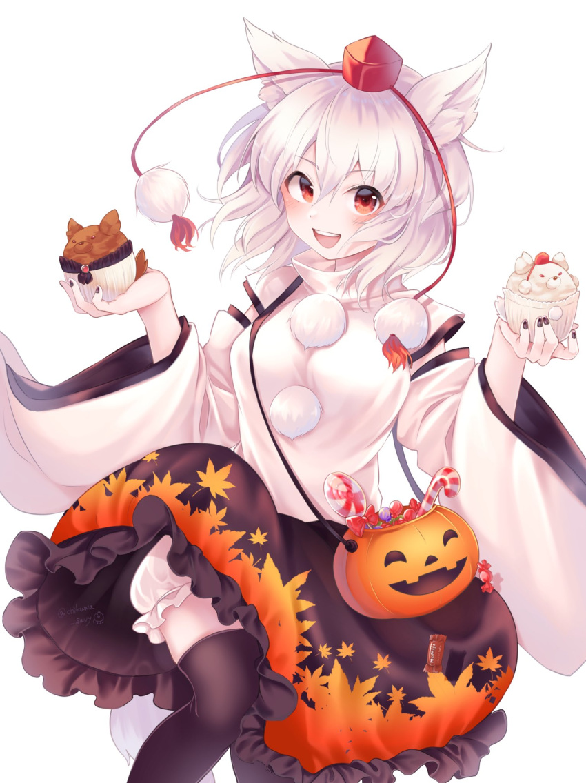 1girl, :d, animal_ear_fluff, animal_ears, arms_at_sides, artist_name, bangs, black_legwear