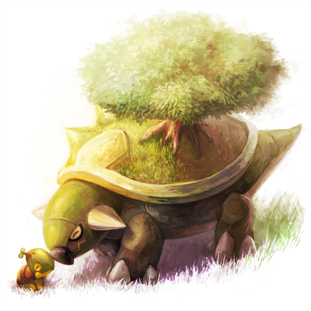 claws, closed_eyes, closed_mouth, commentary_request, gen_4_pokemon, grass, inumura_(inu_noya), no_humans