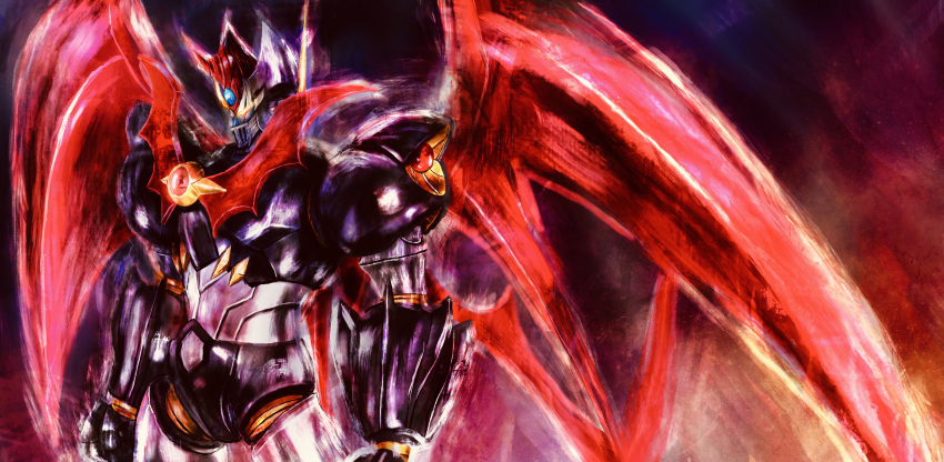 absurdres, clenched_hands, glowing, glowing_eyes, highres, hiroki_(hiroki-black), looking_down, mazinger_z