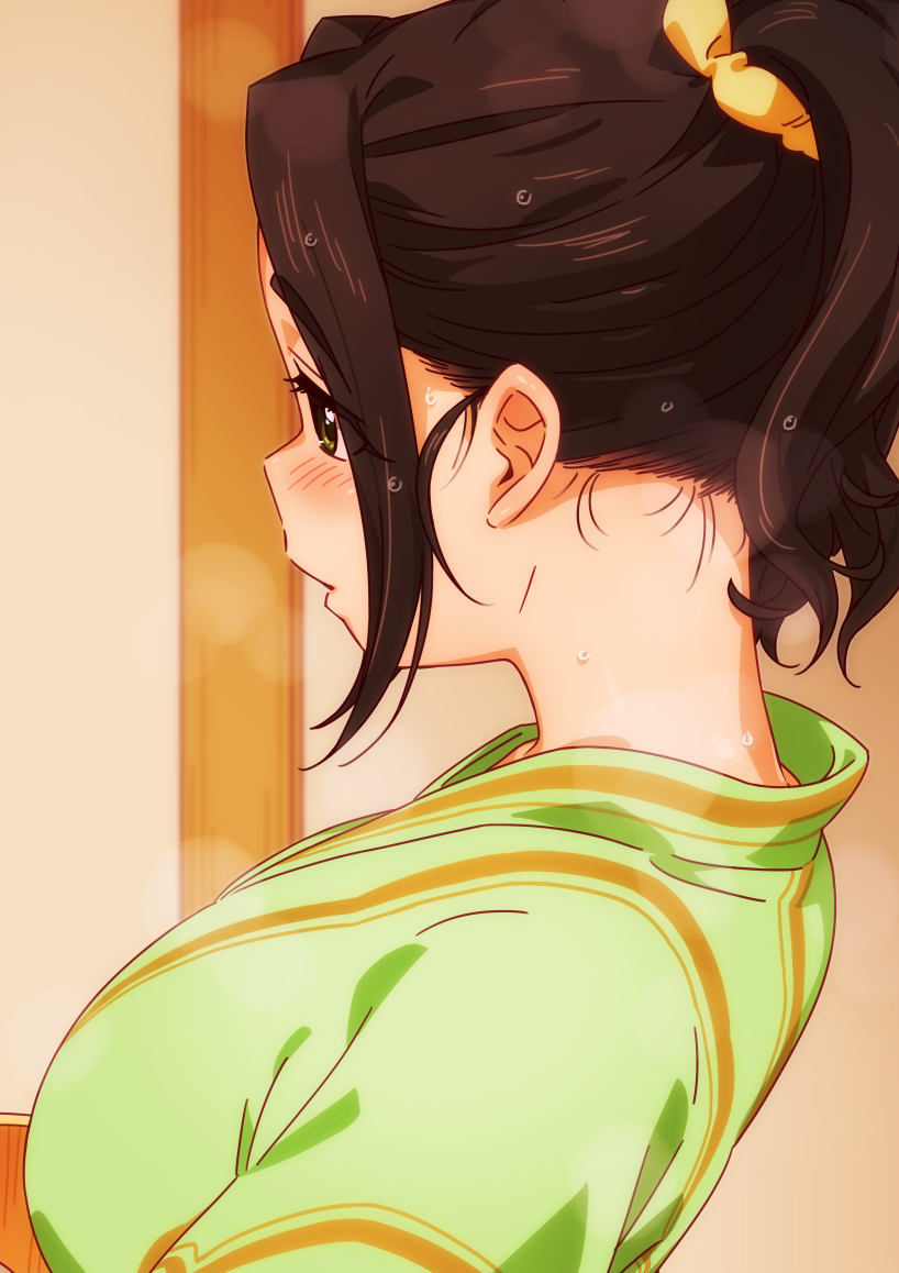 breasts, brown_hair, ebihara_naho, idolmaster, idolmaster_cinderella_girls, idolmaster_cinderella_girls_starlight_stage, indoors, japanese_clothes