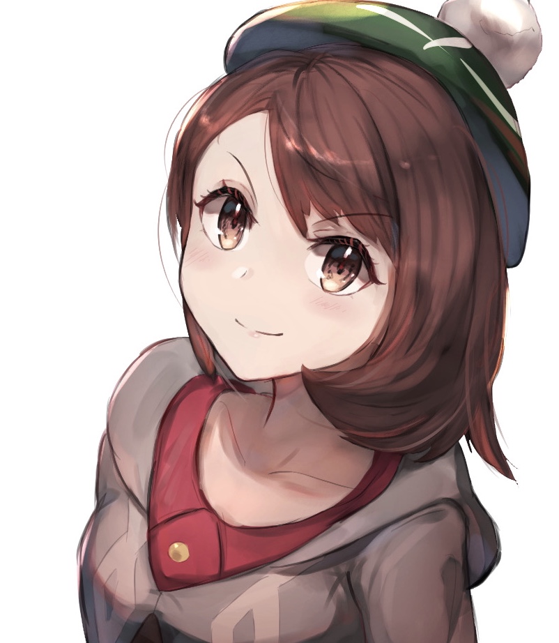 1girl, bangs, brown_eyes, brown_hair, buttons, cardigan, closed_mouth, collarbone