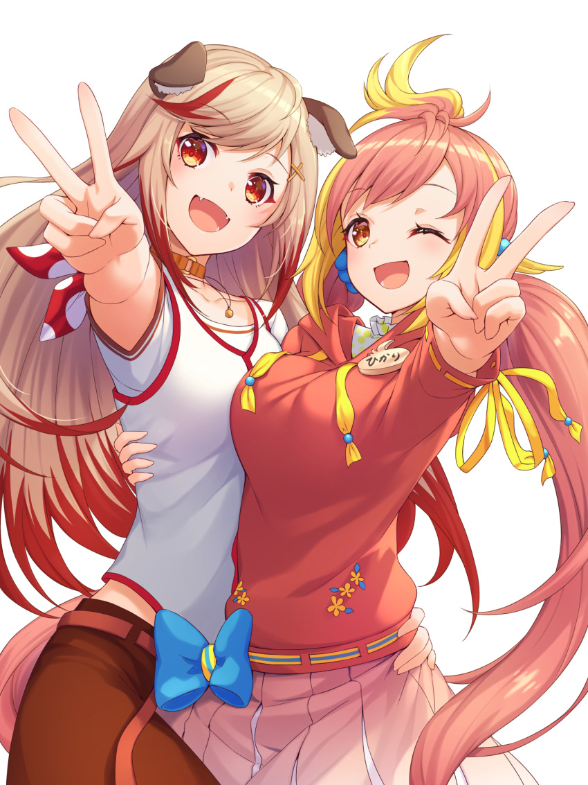 2girls, animal_ears, animare, asymmetrical_docking, bad_anatomy, bad_proportions, blonde_hair, breast_press