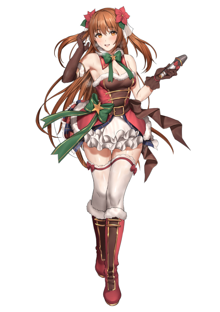 1girl, absurdres, alternate_costume, bangs, bare_shoulders, blush, boots, bow