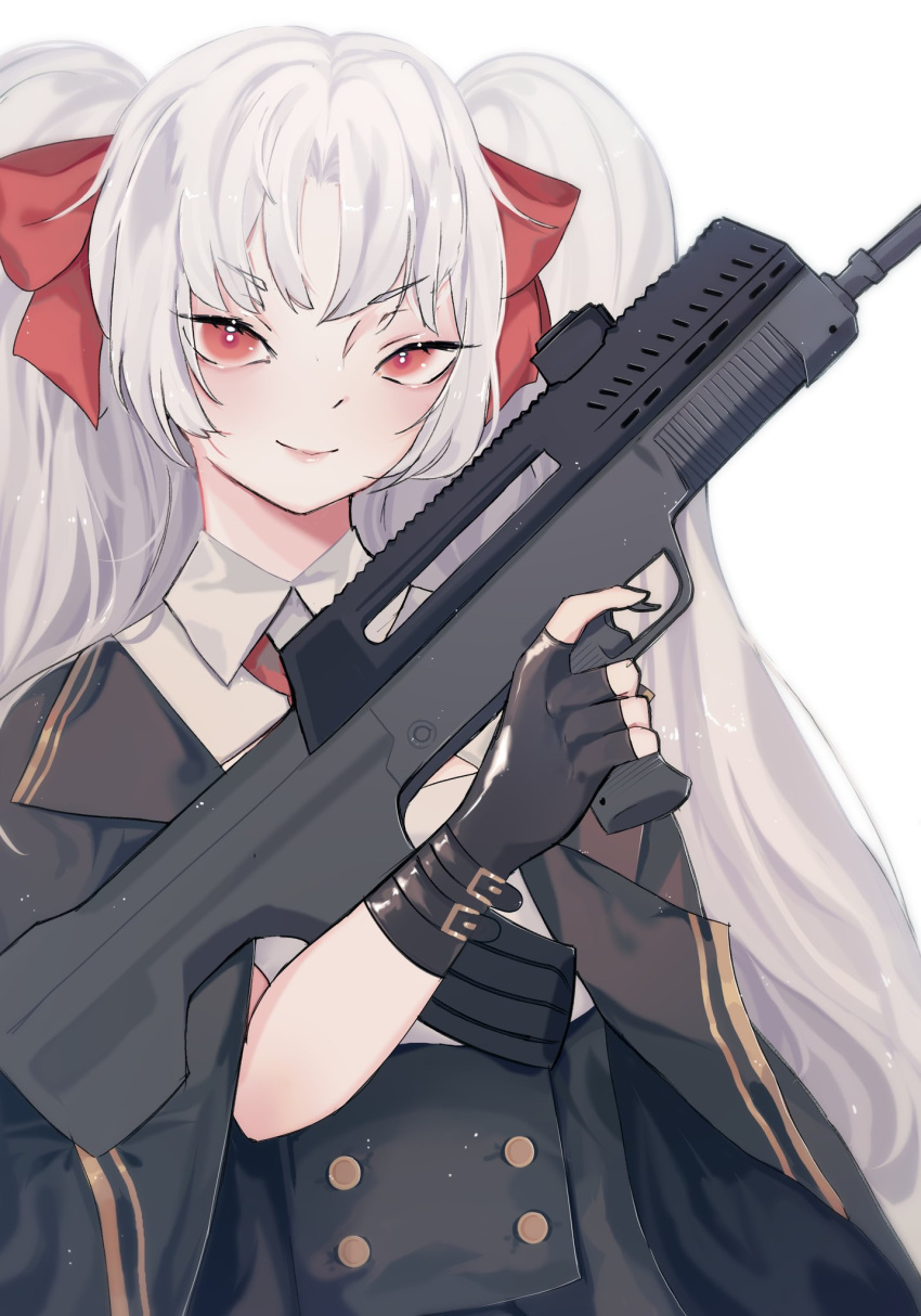 1girl, artia, cosplay, girls_frontline, gun, highres, holding, holding_gun