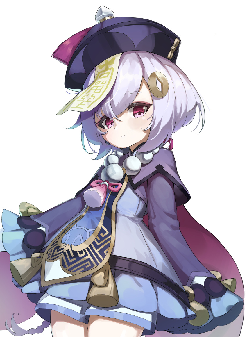 1girl, absurdres, blush, chinese_clothes, cowboy_shot, genshin_impact, hair_ornament, half-closed_eyes