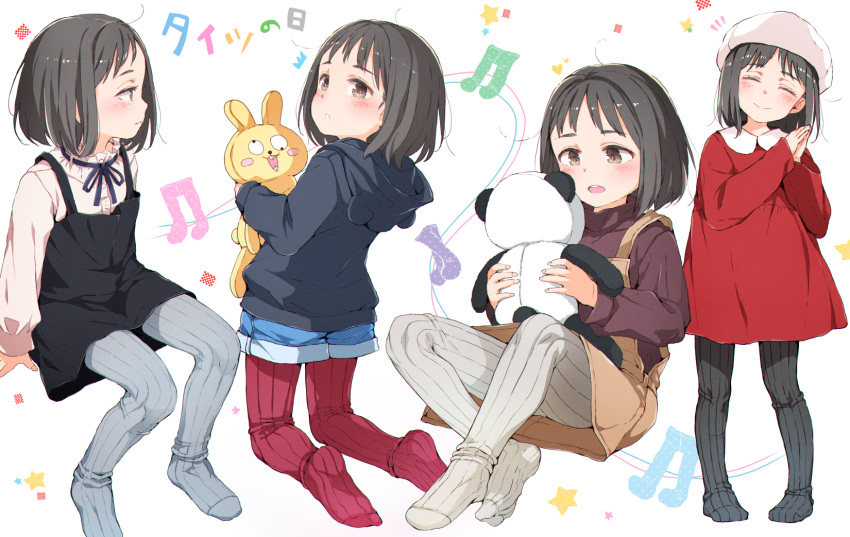 1girl, :d, :o, ^_^, animal_ears, animal_hood, bangs, beamed_eighth_notes