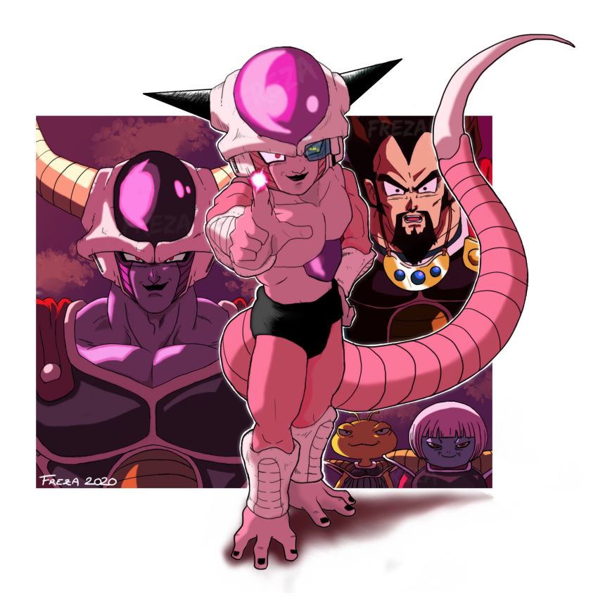 1girl, 4boys, absurdres, armor, artist_name, beard, berryblue, black_eyes