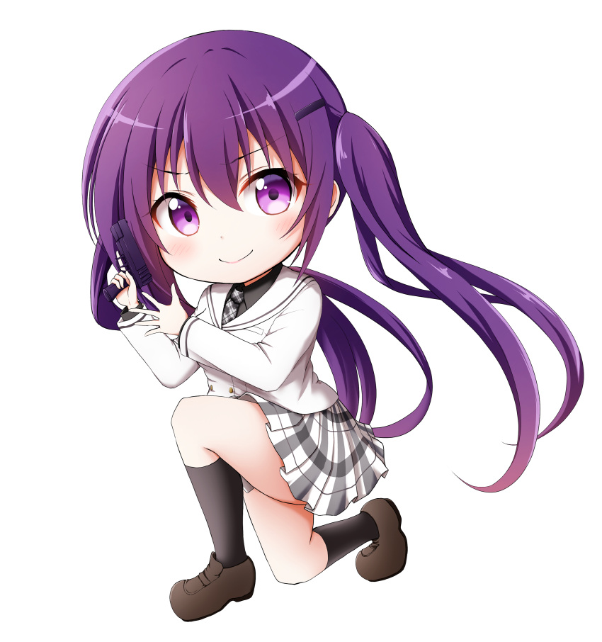 >:), 1girl, absurdres, bangs, black_legwear, black_shirt, blazer, blush