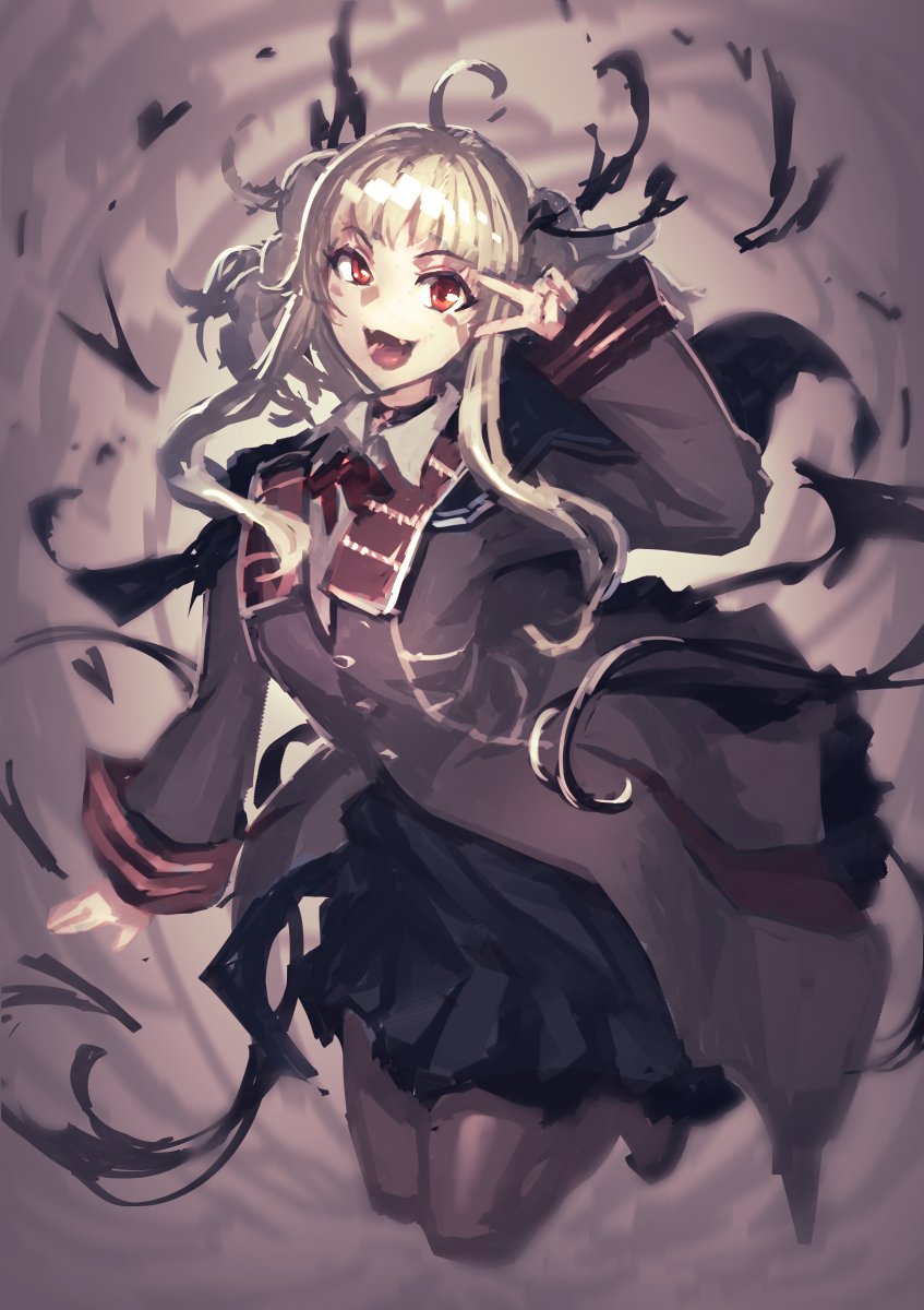 1girl, bat, black_coat, black_skirt, blonde_hair, borrowed_character, brown_legwear, capelet