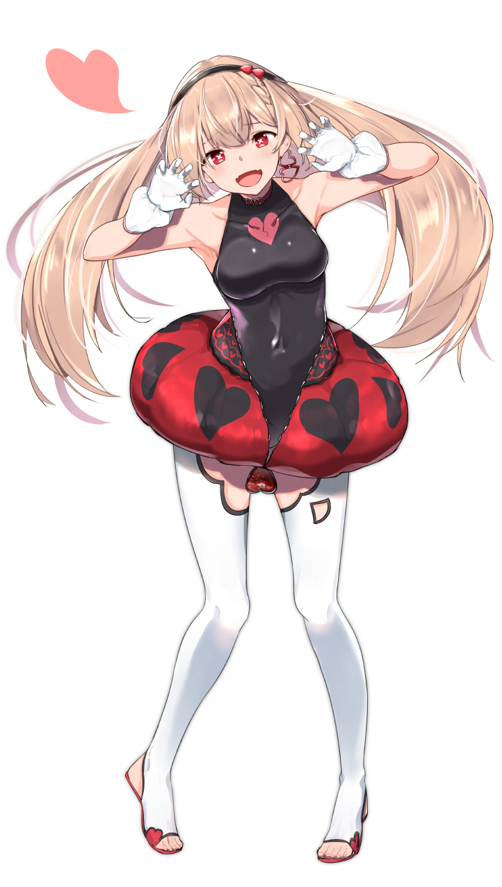 1girl, :d, aise_yuria, armpits, bare_shoulders, black_hairband, breasts, brown_hair