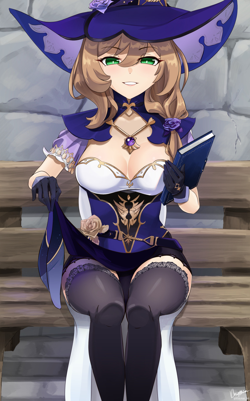 1girl, absurdres, bangs, belt, blush, book, breasts, dress