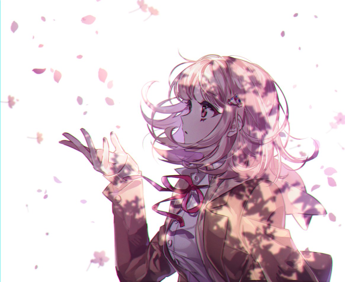 1girl, bangs, breasts, brown_jacket, collared_shirt, commentary_request, dangan_ronpa, dangan_ronpa_3