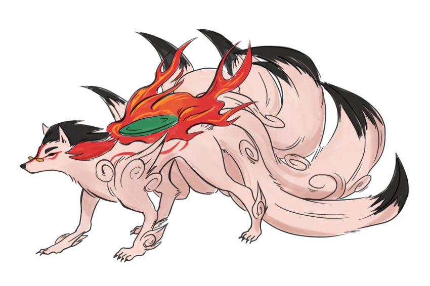 amaterasu, animal, cosplay, fire, glasses, hailey_lain, mystery_(mystery_skulls), mystery_(mystery_skulls)_(cosplay)