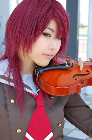 ayumi, cosplay, hino_kahoko, kiniro_no_corda, school_uniform, violin