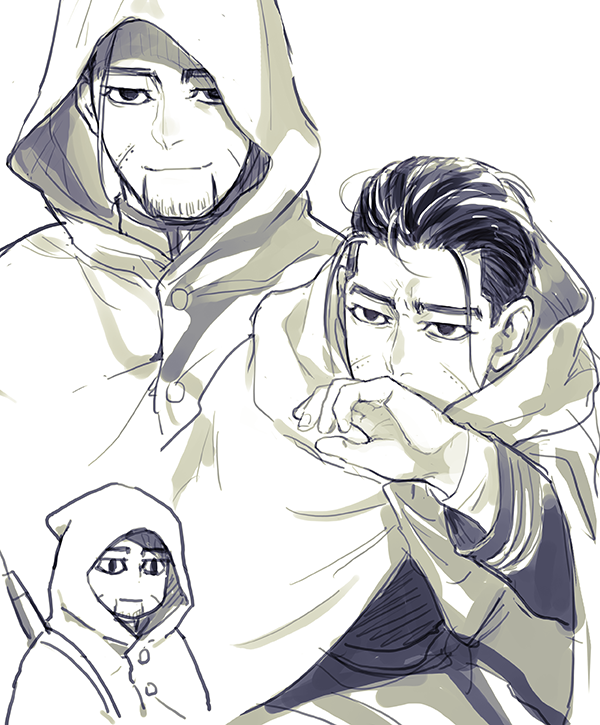 1boy, black_eyes, black_hair, chibi, chibi_inset, closed_mouth, expressionless, facial_hair