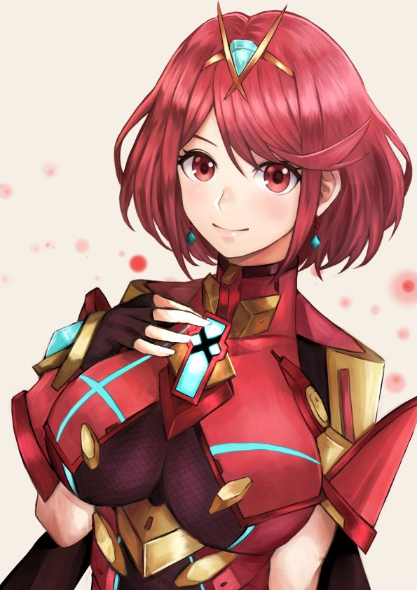 1girl, armor, bangs, blush, breasts, earrings, gem, hair_ornament