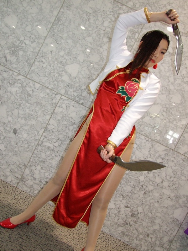 akoda_yae, asian, black_lagoon, chinadress, cosplay, female, girl, kukri_knives