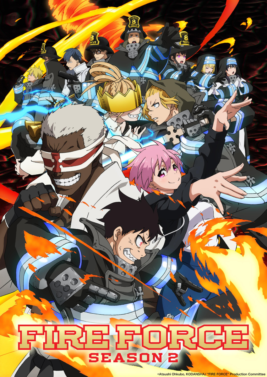 5girls, 6+boys, absurdres, akitaru_oubi, arthur_boyle, black_hair, blindfold, blonde_hair