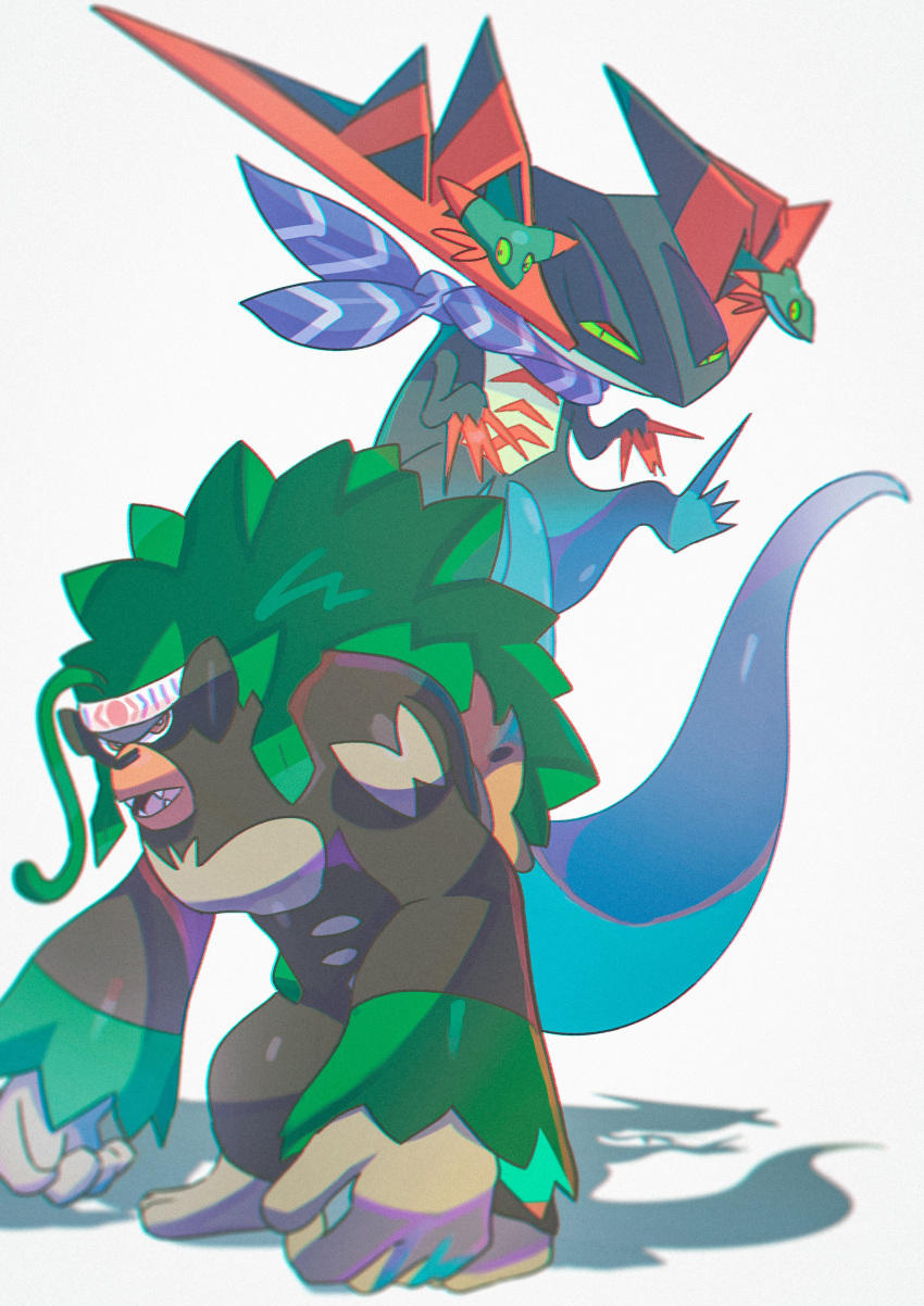 absurdres, brown_eyes, choice_band, choice_scarf, claws, closed_mouth, creature, dragapult