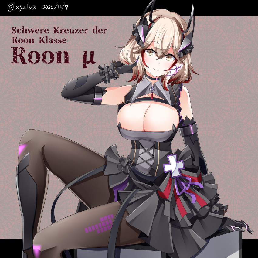 1girl, 2020, absurdres, azur_lane, bangs, bare_shoulders, black_choker, black_corset