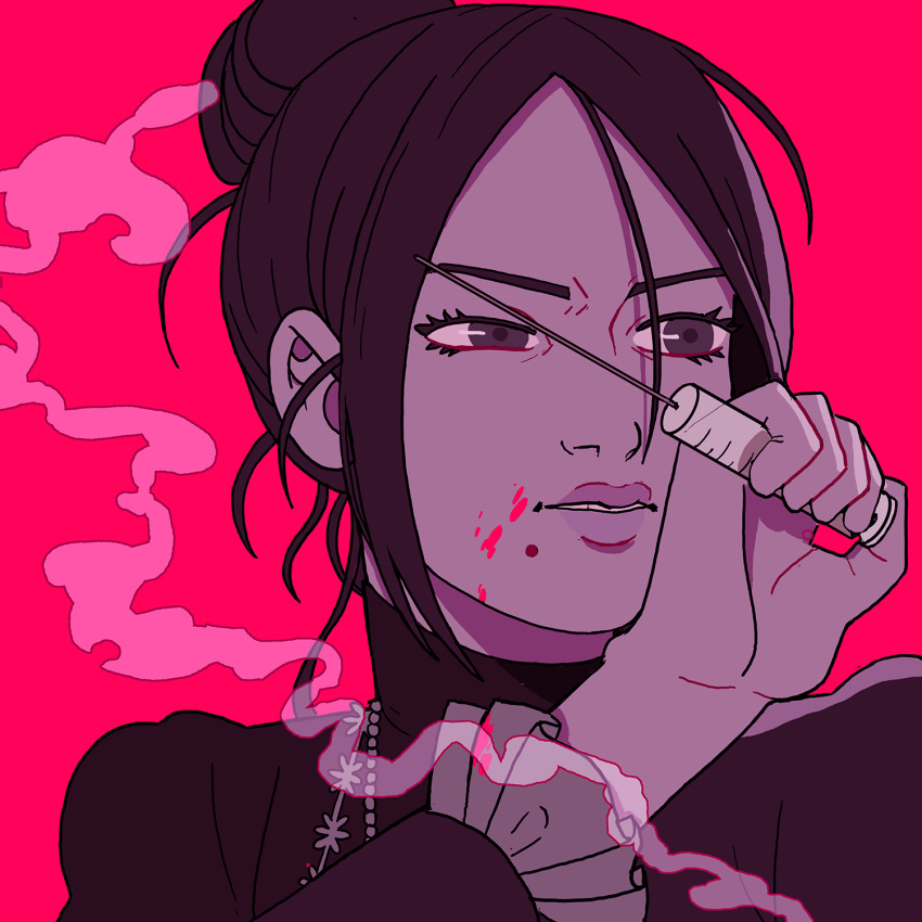 1boy, black_dress, black_eyes, black_hair, blood, blood_on_face, dress, golden_kamuy