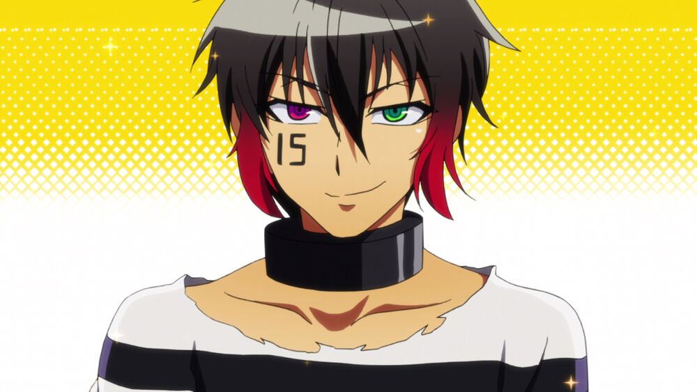 1boy, black_hair, green_eye, inmate, jyugo, jyugo_(nanbaka), male, nanbaka