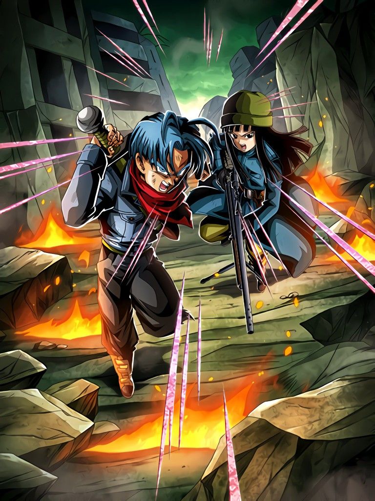 1boy, 1girl, angry, bandana, bangs, belt, black_eyes, black_hair