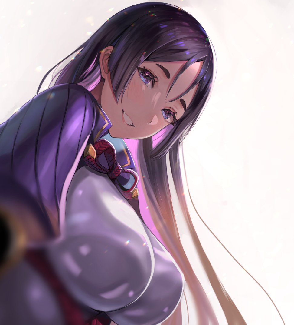 1girl, bangs, blurry, blush, bodysuit, breasts, breasts_day, commentary_request