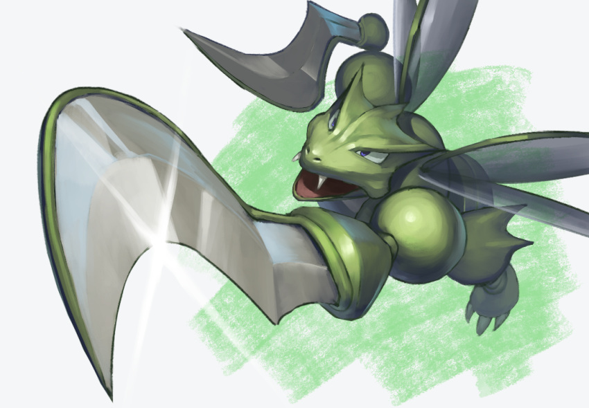 blue_eyes, claws, commentary_request, fangs, gen_1_pokemon, glint, insect_wings, no_humans