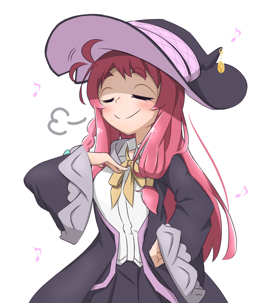 1girl, black_robe, blush, closed_eyes, closed_mouth, cosplay, elaina_(majo_no_tabitabi), elaina_(majo_no_tabitabi)_(cosplay)