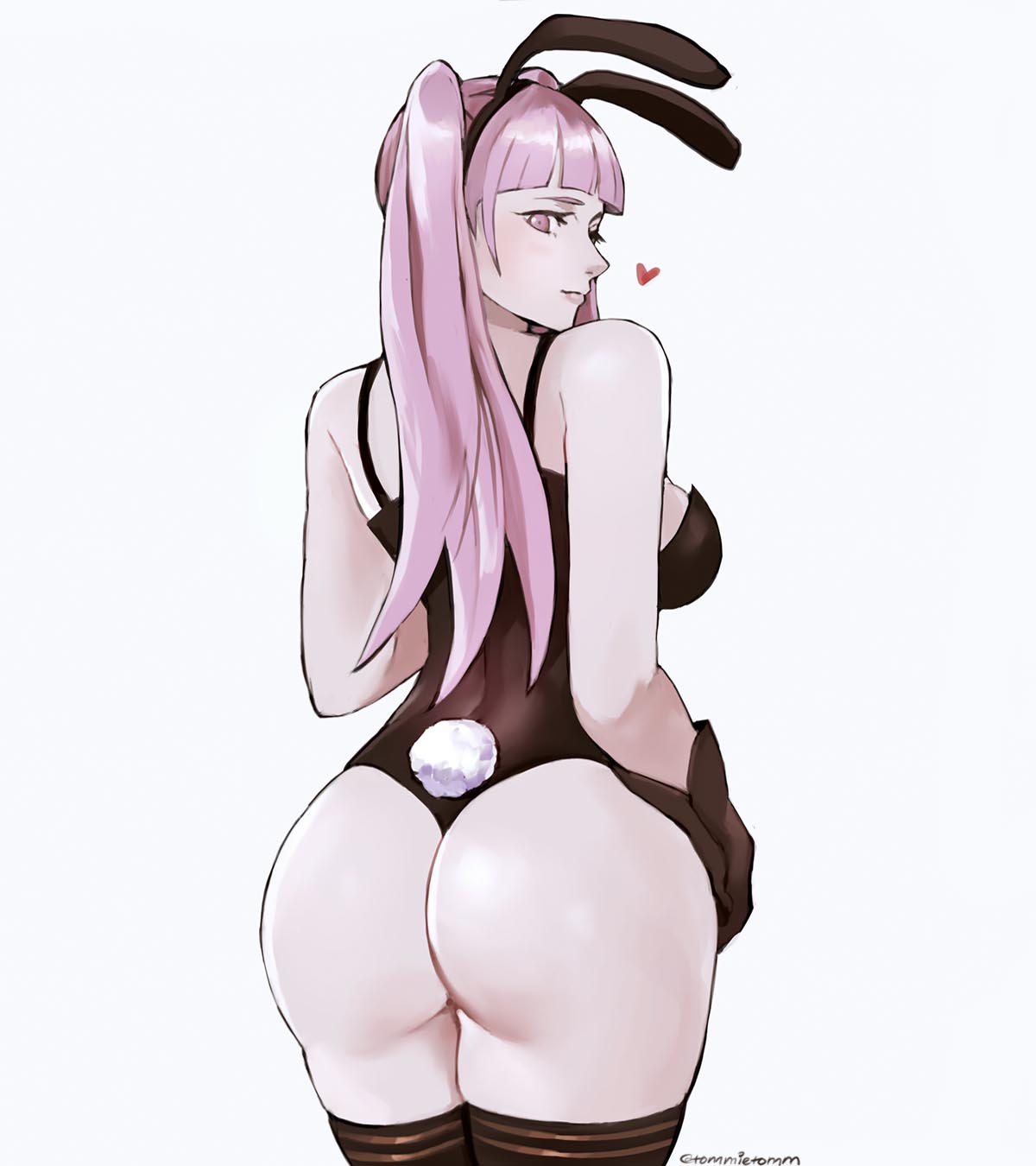 1girl, animal_ears, artist_name, ass, bangs, bunny_tail, fire_emblem, fire_emblem:_three_houses