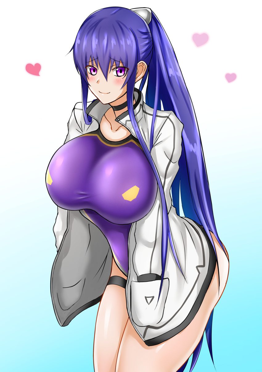 1girl, absurdres, action_taimanin, adapted_costume, akiyama_rinko, breasts, competition_swimsuit, covered_navel