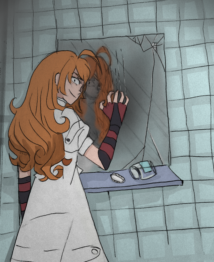 1girl, alice_gehabich, bakugan, dark_persona, orange_hair