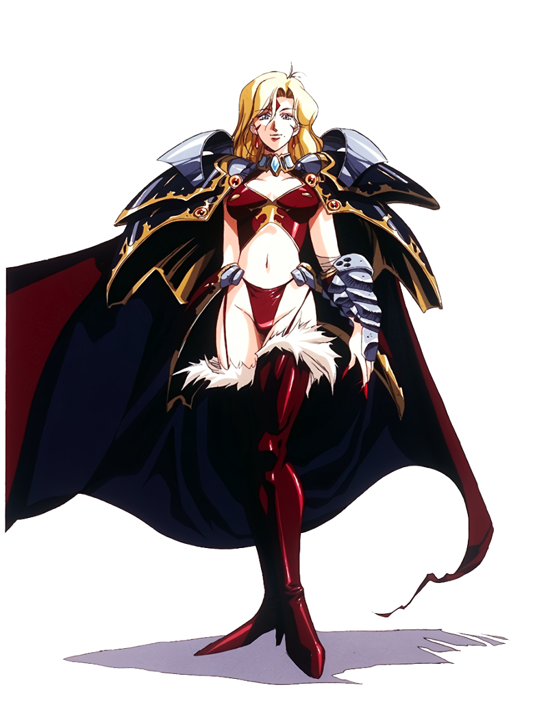 1990s_(style), 1girl, armor, blonde_hair, boots, cape, crystal_earrings, earrings
