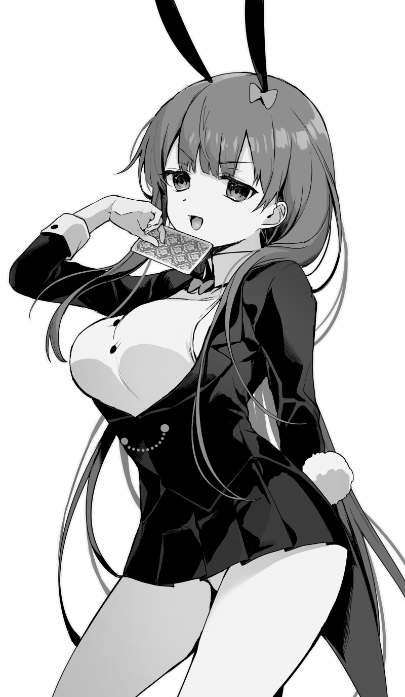 1girl, animal_ears, bangs, bb_(fate)_(all), bb_(fate/extra_ccc), blush, breasts, card