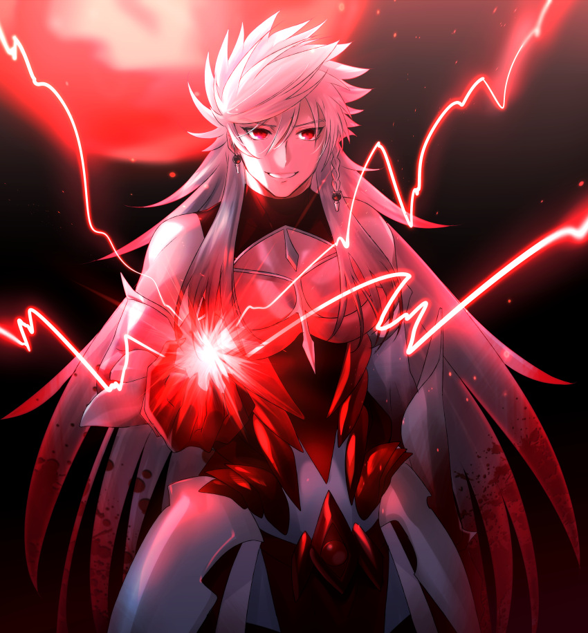 1boy, absurdres, alternate_design, alternate_hair_color, animal_ears, bangs, blood, blood_stain