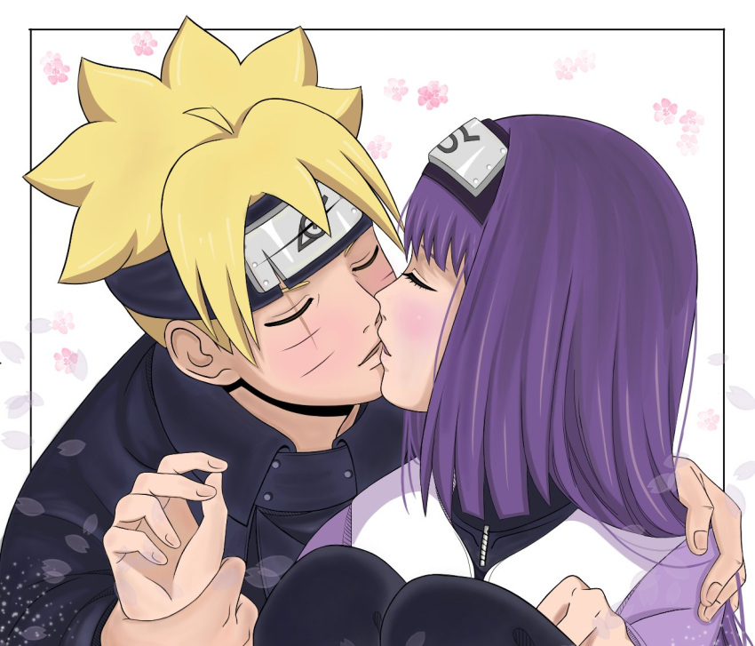 blonde_hair, blue_eyes, blue_hair, boruto:_naruto_next_generations, kakei_sumire, mile_borusumi, naruto, naruto_(series), purple_hair, uzumaki_boruto, violet_eyes, whisker_markings, whiskers