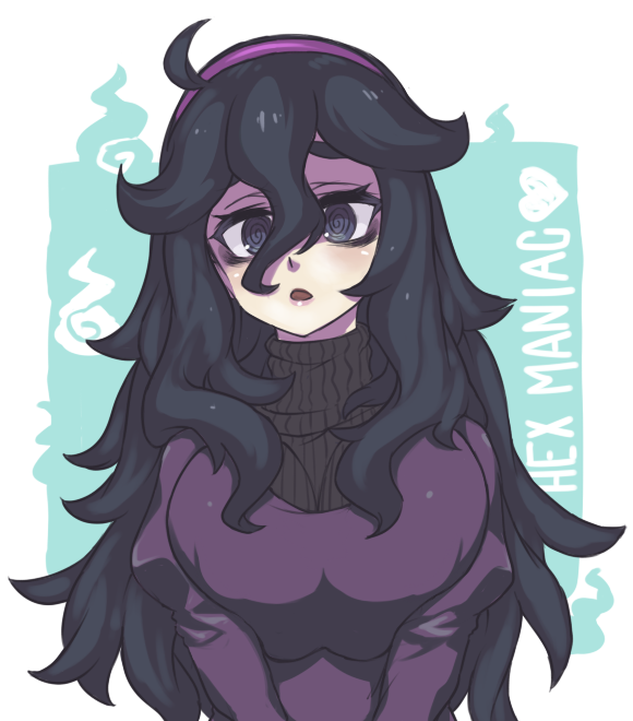 1girl, ahoge, alternate_breast_size, bags_under_eyes, black_hair, breasts, commentary, commentary_request