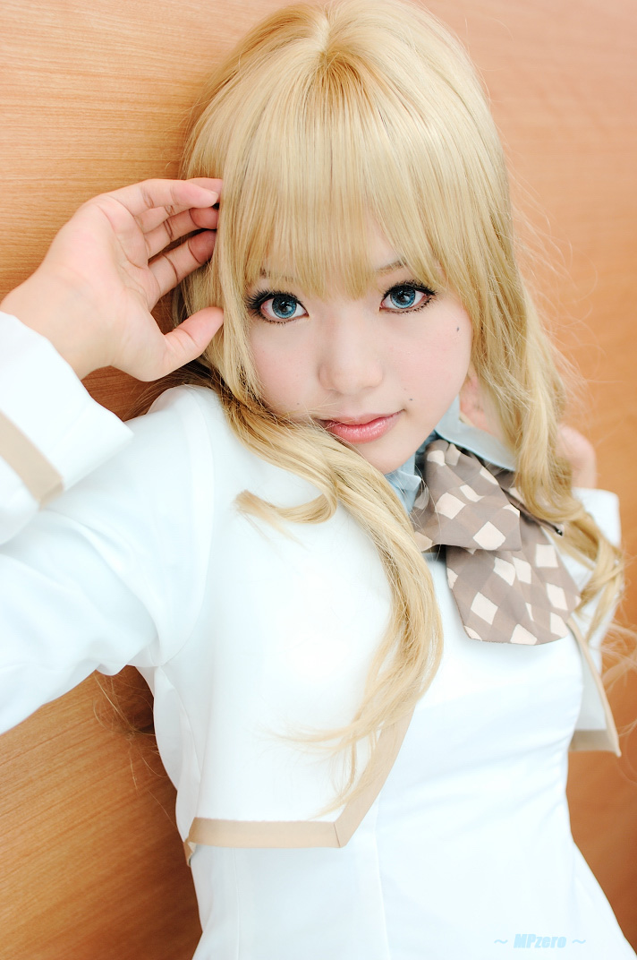 blonde_hair, cosplay, kipi-san, konohana_hikari, konohana_hikari_(cosplay), photo, school_uniform, strawberry_panic
