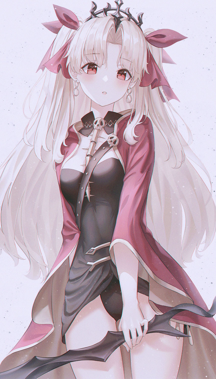 1girl, arms_at_sides, bangs, between_breasts, blonde_hair, blush, breasts, cape