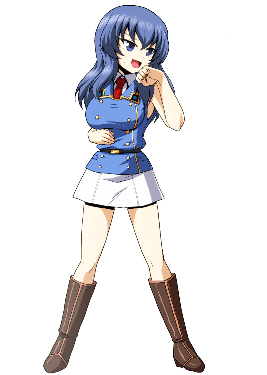 1girl, absurdres, bangs, belt, black_belt, blue_eyes, blue_hair, blue_jacket