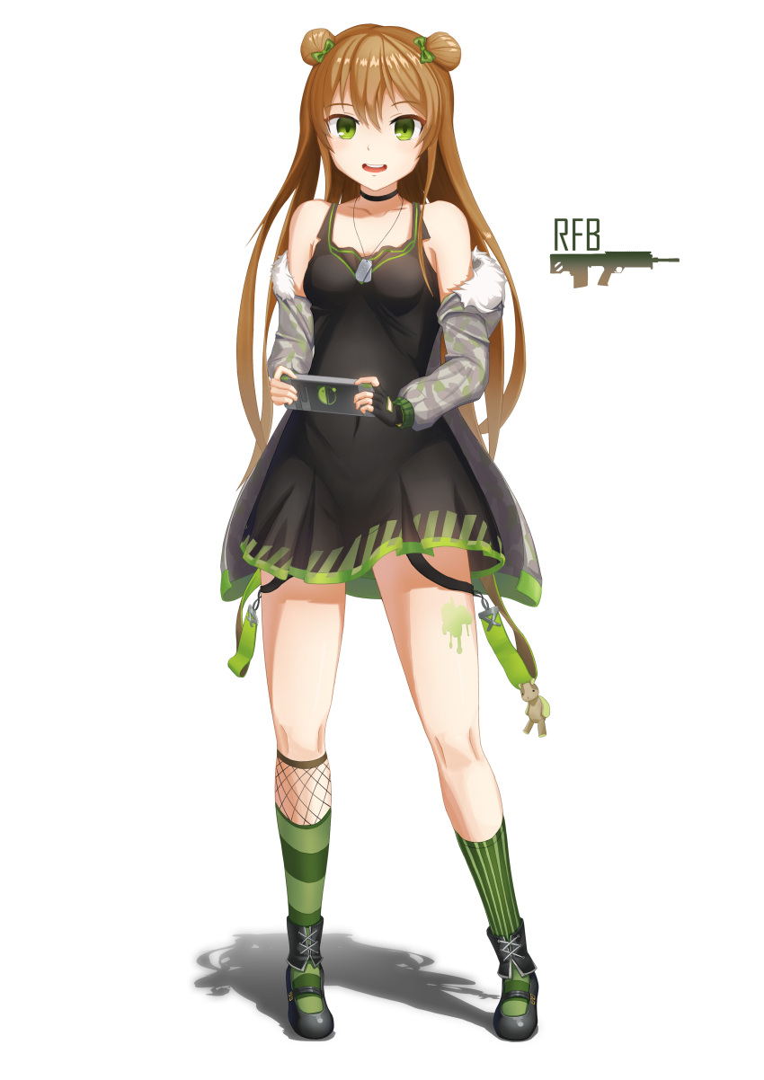 1girl, absurdres, bangs, bare_shoulders, black_dress, black_footwear, bow, breasts