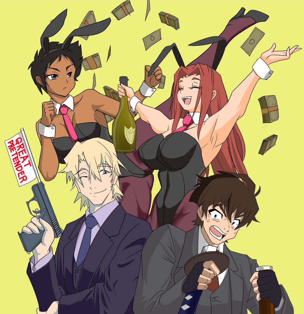 abigail_jones, alcohol, animal_ears, business_suit, champagne, cynthia_moore, edamura_makoto, formal