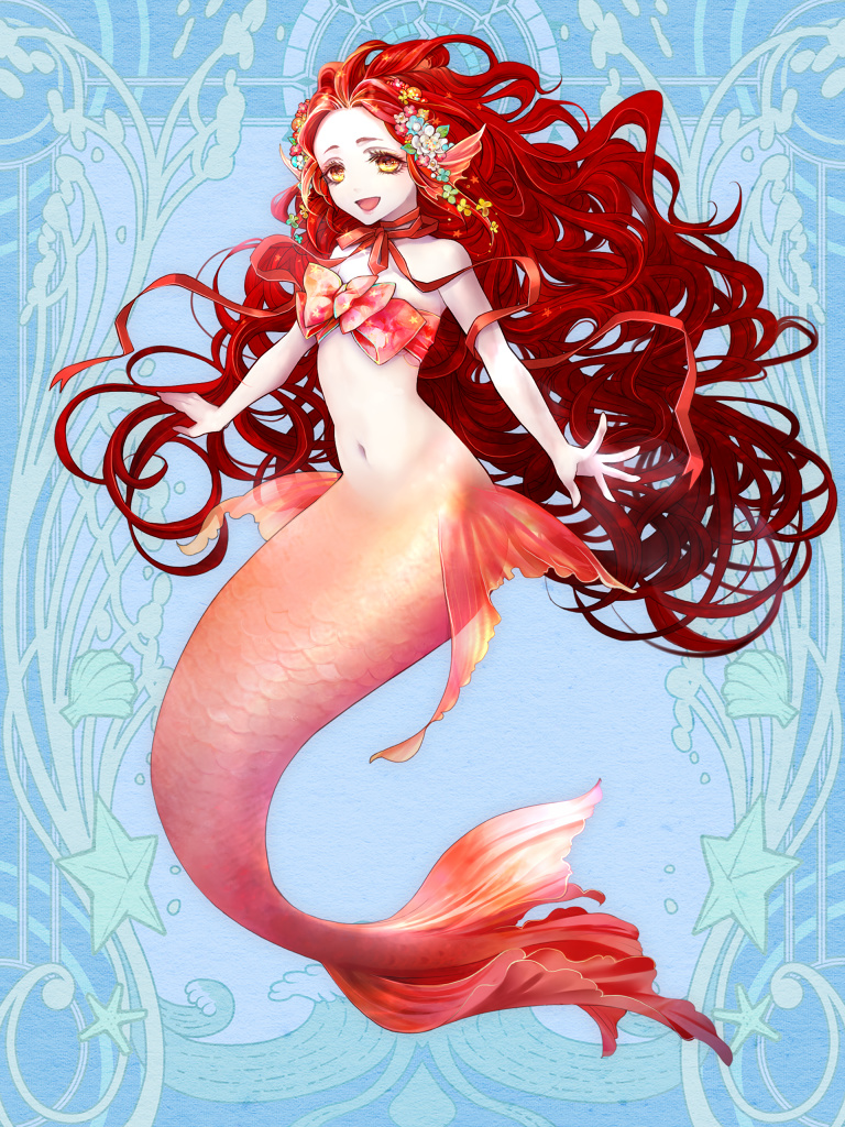 1girl, :d, animal_ears, artist_request, bare_shoulders, blue_background, bra, breasts