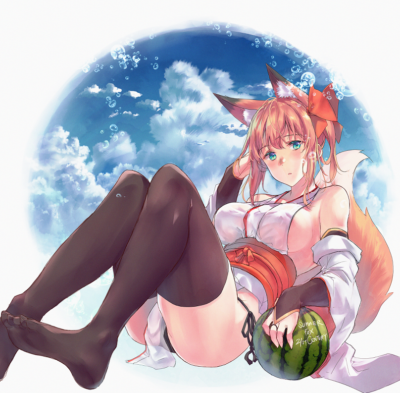 1girl, animal_ear_fluff, animal_ears, bangs, black_legwear, black_panties, breasts, bridal_gauntlets