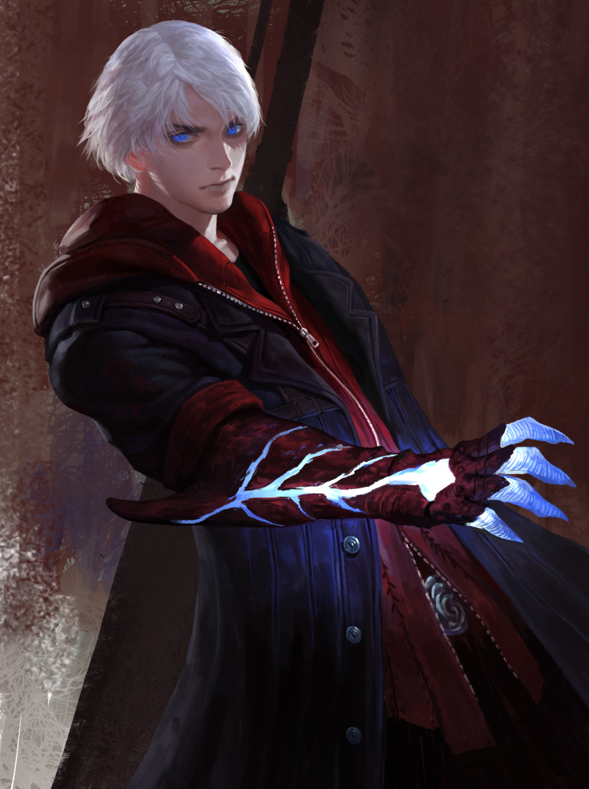 1boy, belt_buckle, black_shirt, blue_coat, blue_eyes, buckle, closed_mouth, coat