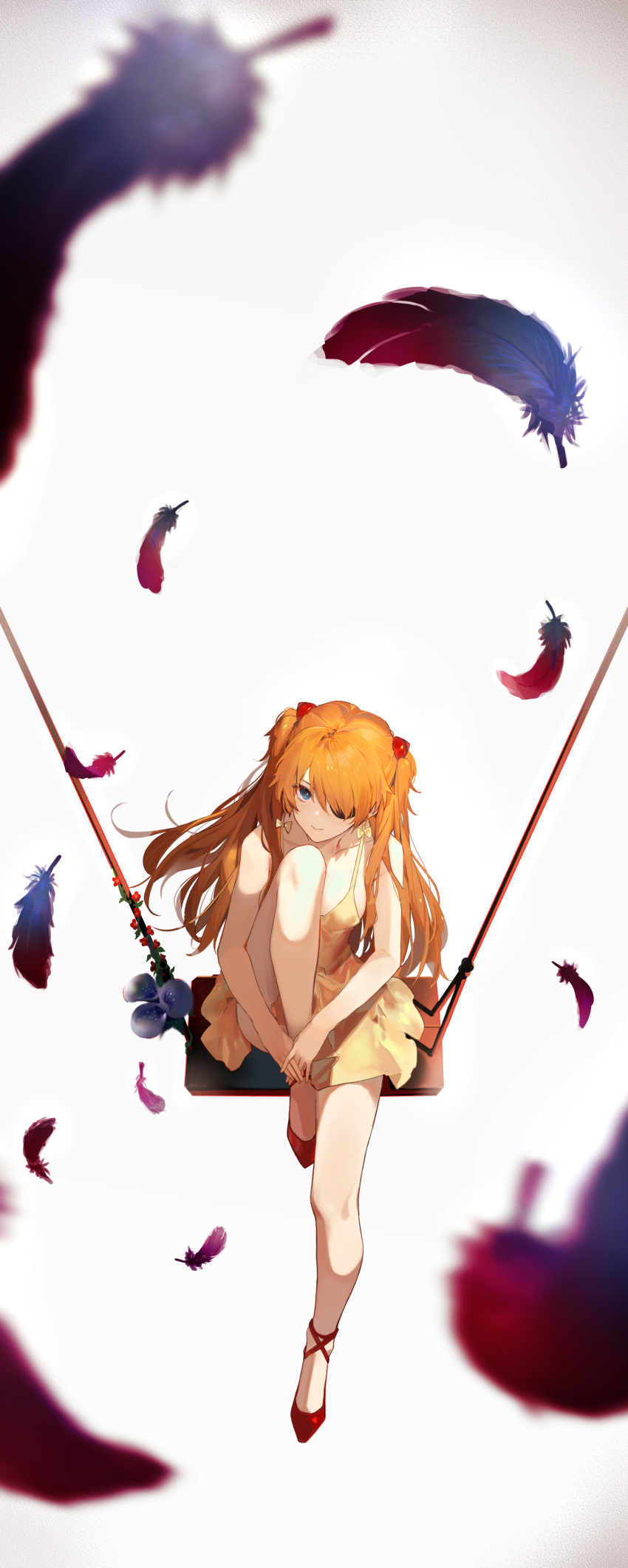 1girl, absurdres, bangs, bare_shoulders, blue_eyes, breasts, closed_mouth, collarbone
